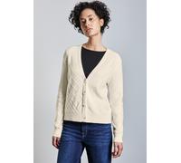 STREET ONE Damen A253911 Cardigan Mit Struktur, Soft Beige, 46 EU