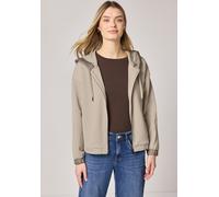 Cardigan STREET ONE, Damen, Gr. 46, cotton beige, Stoff, 46% Modal, 46% Polyester, 8% Elasthan, normal normal, ohne Ausschnitt, elastischer Bund, Strickjacken, im Hoodie-Style (85453167-46) cotton bei