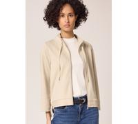 Sweatjacke STREET ONE, Damen, Gr. 46, cotton beige, Web, Obermaterial: 71% Polyester, 26% Viskose, 3% Elasthan, unifarben, normal hüftbedeckend, Rundhals, Bündchen, Sweatjacken Sweatjacke, 3/4-Arm mit
