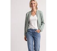 Cardigan STREET ONE, Damen, Gr. 46, eucalyptus grün, Stoff, 71% Polyester, 26% Viskose, 3% Elasthan, unifarben, normal normal, Rundhals, abgesteppt, Strickjacken, Jersey (13125841-46) eucalyptus grün