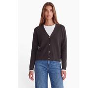 Cardigan STREET ONE STUDIO, Damen, Gr. 38, braun (charrot braun meliert), Web, 38% Baumwolle, 36% Polyacryl, 23% Polyester, 3% Elasthan, unifarben, comfort fit normal, V-Ausschnitt, Rippbündchen, Stri