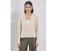 Street One Cardigan Studio Damen Kuschelig V-Ausschnitt Langarm Cloud Cream Meliert Gr. 44