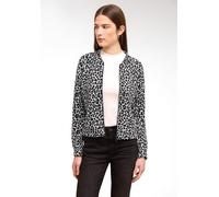 Cardigan STREET ONE STUDIO, Damen, Gr. 46, schwarz, Stoff, 72% Polyester, 25% Viskose, 3% Elasthan, animal-print, comfort fit normal, Rundhals, breiter Bund, Strickjacken (86912711-46) schwarz