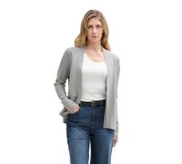 Cardigan TOM TAILOR, Damen, Gr. L (40), silber (silber grau melange), Strick, Obermaterial: 100% Baumwolle, meliert, figurumspielend hüftlang, Strickjacken Cardigan, mit feiner Struktur (48494714-L)
