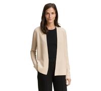 Cardigan TOM TAILOR, Damen, Gr. L, beige (sand stone), Strick, Obermaterial: 100% Baumwolle, unifarben, figurumspielend hüftlang, Rundhals, Strickjacken, mit feiner Struktur (72486625-L) sand stone