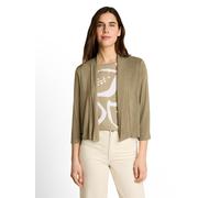 Cardigan TOM TAILOR, Damen, Gr. L, beige (silber olive), Single Jersey, Obermaterial: 96% Viskose, 4% Elasthan, meliert, regular fit hüftlang, Rundhals, abgesteppte Kante, Strickjacken, Offene Strickj