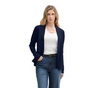 Cardigan TOM TAILOR, Damen, Gr. M (38), blau (dunkelblau), Strick, Obermaterial: 100% Baumwolle, unifarben, figurumspielend hüftlang, Strickjacken, mit feiner Struktur (90516768-M) dunkelblau