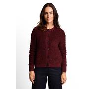 Cardigan TOM TAILOR, Damen, Gr. M, rot (preppy plum melange), Strick, Obermaterial: 35% Polyester, 30% Baumwolle, 30% Polyacryl, 4% Wolle, 1% sonstige Fasern, unifarben, bequem hüftbedeckend, Rundhals