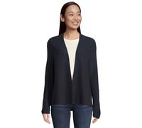 Cardigan TOM TAILOR, Damen, Gr. S (36), blau (dunkelblau), Strick, Obermaterial: 100% Baumwolle, unifarben, figurumspielend hüftlang, Strickjacken, mit feiner Struktur (90516768-S) dunkelblau