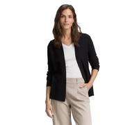 Cardigan TOM TAILOR, Damen, Gr. S, deep schwarz, Strick, Obermaterial: 100% Baumwolle, unifarben, figurumspielend hüftlang, Strickjacken, mit feiner Struktur (79339430-S) deep schwarz