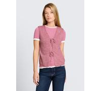 Cardigan TOM TAILOR DENIM, Damen, Gr. L, rosa (dusty berry melange), Strick, Obermaterial: 50% Polyester, 24% Polyacryl, 20% Polyamid, 6% Alpaka, meliert, Basic, V-Ausschnitt, Strickjacken (62546519-L