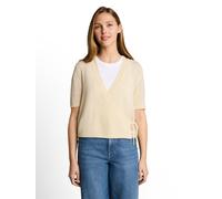 Cardigan TOM TAILOR DENIM, Damen, Gr. S, beige (dove weiß), Strick, Obermaterial: 55% Polyacryl, 45% Polyamid, unifarben, normal hüftbedeckend, V-Ausschnitt, Flachstrickbündchen, Strickjacken, mit sei
