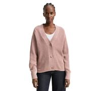 Cardigan TOM TAILOR DENIM, Damen, Gr. XL (42), antique rose melange, Strick, Obermaterial: 50% Baumwolle, 50% Polyacryl, modisch, regular fit taillenbedeckt, V-Ausschnitt, Langarm Bündchen, Strickjack
