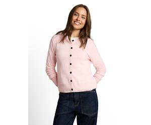 Cardigan TOM TAILOR "Regular", Damen, Gr. 3XL, light pastel pink melange, Strick, Obermaterial: 95% Baumwolle, 5% Kaschmir, unifarben, normal hüftbedeckend, Rundhals, Flachstrickbündchen, Strickjacken