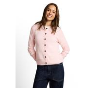 Cardigan TOM TAILOR "Regular", Damen, Gr. M, light pastel pink melange, Strick, Obermaterial: 95% Baumwolle, 5% Kaschmir, unifarben, normal hüftbedeckend, Rundhals, Flachstrickbündchen, Strickjacken, 
