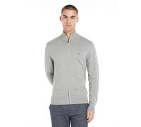 Cardigan TOMMY HILFIGER "PIMA ORG CTN CASHMERE ZIP THRU", Damen, Gr. L, grau (light grau heather), Strick, Obermaterial: 95% Baumwolle, 5% Kaschmir, Rippstrickbündchen, Strickjacken (82544865-L) light