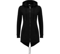 Urban Classics Damen Sweat Parka TB1075 – Zip-Hoodie mit Kapuze & Kängurutasche, Schwarz 5XL