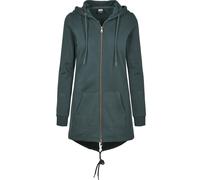 Cardigan URBAN CLASSICS "Urban Classics Damen Ladies Sweat", Damen, Gr. L, grün (bottlegrün), 63% Baumwolle, 37% Polyester, unifarben, normal, ohne Ausschnitt, Strickjacken (84799429-L) bottlegrün