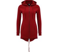 Cardigan URBAN CLASSICS "Urban Classics Damen Ladies Sweat", Damen, Gr. M, rot (burgundy), 63% Baumwolle, 37% Polyester, unifarben, normal, ohne Ausschnitt, Strickjacken (87708852-M) burgundy