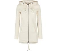 Cardigan URBAN CLASSICS "Urban Classics Damen Ladies Sweat", Damen, Gr. S, beige (sandweiß), 63% Baumwolle, 37% Polyester, unifarben, normal, ohne Ausschnitt, Strickjacken (10220237-S) sandweiß