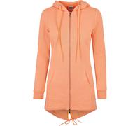 Cardigan URBAN CLASSICS "Urban Classics Damen Ladies Sweat", Damen, Gr. XS, papaya, 63% Baumwolle, 37% Polyester, unifarben, normal, ohne Ausschnitt, Strickjacken (65589949-XS) papaya