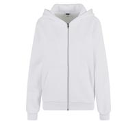 Cardigan URBAN CLASSICS "Urban Classics Ladies Fluffy Zip Cardigan", Damen, Gr. M, weiß, 70% Baumwolle, 30% Polyester, unifarben, normal, ohne Ausschnitt, Strickjacken (76896447-M) weiß