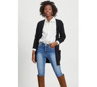 Cardigan VILA "VIRIL OPEN L/S KNIT CARDIGAN - NOOS", Damen, Gr. XXL, schwarz, Feinstrick, Obermaterial: 50% Viskose, 27% Nylon, 23% Polyester, unifarben, Basic, hüftbedeckend, tiefer V-Ausschnitt, Rip