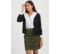 Cardigan VILA "VIRIL SHORT CARDIGAN", Damen, Gr. XL, schwarz, Feinstrick, Obermaterial: 50% Viskose, 27% Polyamid, 23% Polyester, gepflegt, Basic, bequem hüftlang, tiefer V-Ausschnitt, Bündchen, Stric
