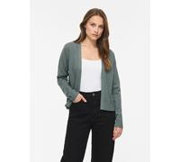 Cardigan VILA "VIRIL SHORT L/S KNIT CARDIGAN-NOOS", Damen, Gr. XS, balsam grün detail:schwarz melange, Feinstrick, Obermaterial: 50% Viskose, 28% Polyester, 22% Nylon, meliert, regular fit normal, V-A