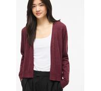 Cardigan VILA "VIRIL SHORT L/S KNIT CARDIGAN-NOOS", Damen, Gr. XXL, port royale detail:schwarz melange, Feinstrick, Obermaterial: 50% Viskose, 28% Polyester, 22% Nylon, meliert, regular fit normal, V-