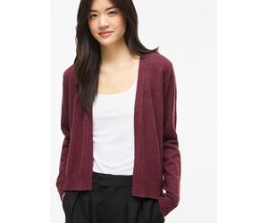 Cardigan VILA "VIRIL SHORT L/S KNIT CARDIGAN-NOOS", Damen, Gr. XXL, port royale detail:schwarz melange, Feinstrick, Obermaterial: 50% Viskose, 28% Polyester, 22% Nylon, meliert, regular fit normal, V-