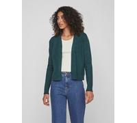 Cardigan VILA "VIRIL SHORT L/S KNIT CARDIGAN-NOOS", Damen, Gr. XXL, rosa (ponderosa pine detail:schwarz melange), Feinstrick, Obermaterial: 50% Viskose, 27% Nylon, 23% Polyester, meliert, unifarben, r