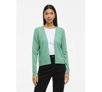Cardigan VILA "VIRIL SHORT L/S KNIT CARDIGAN-NOOS", Damen, Gr. XXL, winter grün detail:melange, Feinstrick, Obermaterial: 50% Viskose, 27% Nylon, 23% Polyester, meliert, regular fit kurz, V-Ausschnitt