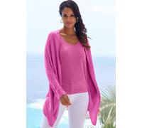 Cardigan VIVANCE "aus weicher Viskose-Qualität", Damen, Gr. 32/34, pink, Feinstrick, Obermaterial: 100% Viskose (LENZING™ ECOVERO™), unifarben, Basic, lässig geschnitten ca. Mitte Oberschenkel, Strick