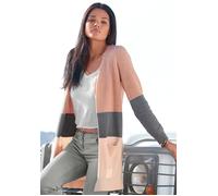 Cardigan VIVANCE Gr. 44/46, bunt (rosa, grau, apricot) Damen Strickjacken (55468659-44) rosa, grau, apricot