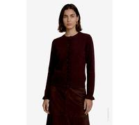 Cardigan ZERO, Damen, Gr. 44, braun (schwarz braun melange), Strick, Obermaterial: 57% Polyester, 17% Polyacryl, 16% Baumwolle, 6% Elasthan, 4% Wolle, meliert, normal hüftbedeckend, Rundhals, Strickja