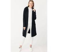 Cardigan ZWILLINGSHERZ, Damen, Gr. L/XL, schwarz, Sweatware, Obermaterial: 50% Viskose, 27% Polyester, 23% Polyamid, normal knielang, ohne Ausschnitt, Strickjacken, Kapuze, Taschen, Langarm, ohne Vers