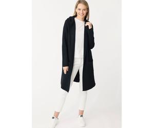 Cardigan ZWILLINGSHERZ, Damen, Gr. L/XL, schwarz, Sweatware, Obermaterial: 50% Viskose, 27% Polyester, 23% Polyamid, normal knielang, ohne Ausschnitt, Strickjacken, Kapuze, Taschen, Langarm, ohne Vers