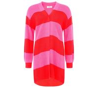 Cardigan ZWILLINGSHERZ ""Katja"", Damen, rot pink, Strick, Obermaterial: 70% Polyester, 30% Wolle, bequem ca. Mitte Oberschenkel, V-Ausschnitt, Rippstrickbündchen, Strickjacken, One Size, Wollanteil,