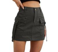 Cargo Rock Damen Kurz - Cargo Rock Knielang Sommer Vintage Minirock High Waist Casual Kurze Röcke Mit Taschen Cargo Skirt Wanderrock Cargo-Skort-Rock Wickelrock Streetwear Y2K Skirt Bleistiftrock