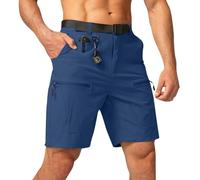 Cargo Short Herren Sommer Kurz Hosen mit Taschen Jogginghose Outdoor Wanderhose Klassisch Cargohosen Bequeme Arbeitshose Freizeithose Stretch Bermudashorts Locker Urlaub Strandhose(Blau,XL)