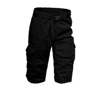 Cargo-Shorts für Herren, 3/4-Arbeitshose, elastische Taille, knielang, Wanderhose, lässig, Sommer, taktische kurze Hose mit Taschen, leicht, atmungsaktiv, Outdoor-Kampf-Jogginghose, Schwarz , XXL