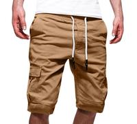 Cargo-Shorts für Herren, kurze Herren-Shorts, einfarbig, Übergrößen, alle Shorts mit Taschen, Badehose für Herren, kaki, XL