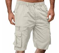Cargo Shorts Herren, Bermudashorts Große Größen Luftig Leicht Trekkinghose Camouflage Outdoor Work Golfhose Kurze Arbeitshose Herren, Mit Taschen Leichte Wander Cargohose Baggy Wanderhose hellgrau XL