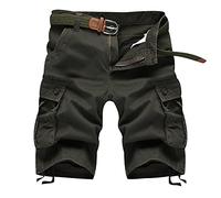 Cargo Shorts Herren Cargohose Herren Kurz Cargoshorts Mens Cargo Shorts Jogger Kurze Hose Herren Kurze Hosen Männer Freizeithose Shorts Combat Cargo Short Arbeits Lounge Tactical Big Size Grün 34