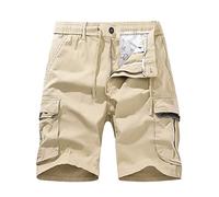 Cargo Shorts Herren Einfarbiges Elastische Taille Kordelzug Kurze Hosen Mit Taschen Lockere Passform Outdoor Shorts Kurze Jogginghose Trainingsshorts Taktische Shorts Chino Shorts Laufshorts