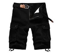 Cargo Shorts Herren Kurze Hose mit Multi-Taschen Sommer Lässige Einfarbig Cargohose Sportshorts Männer Sporthose Freizeitshorts Arbeitsshorts Chino Hosen Jogginghose Kurzgröße Wandershorts