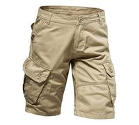 Cargo Shorts Herren Sommer Einfarbig Kurze Hose Mit Vielen Taschen Bequeme Hose Mit Knopf Für Einen Sicheren Sitz