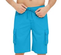 Cargo Shorts Herren Sommer Kurz Hosen Jogginghose Wanderhose mit Taschen Arbeitshosen Casual Cargohosen Bequeme Freizeithosen Stretch Bermudashort Große Größen Chino Short Arbeitsshort(Himmelblau,XL)