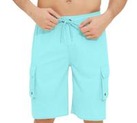 Cargo Shorts Herren Sommer Kurz Hosen Jogginghose Wanderhose mit Taschen Arbeitshosen Casual Cargohosen Bequeme Freizeithosen Stretch Bermudashort Große Größen Chino Short Arbeitsshort(Hellblau,XL)